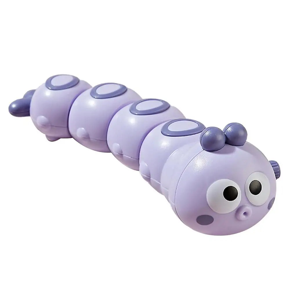 Crawling Caterpillar™ - Sjov Svingende Larve -  Optrækkelig Larve Lilla | Pädagogisches Holzspielzeug von Mein Kleines Baby
