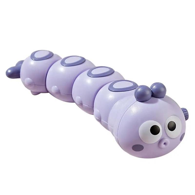 Crawling Caterpillar™ - Sjov Svingende Larve -  Optrækkelig Larve Lilla | Pädagogisches Holzspielzeug von Mein Kleines Baby