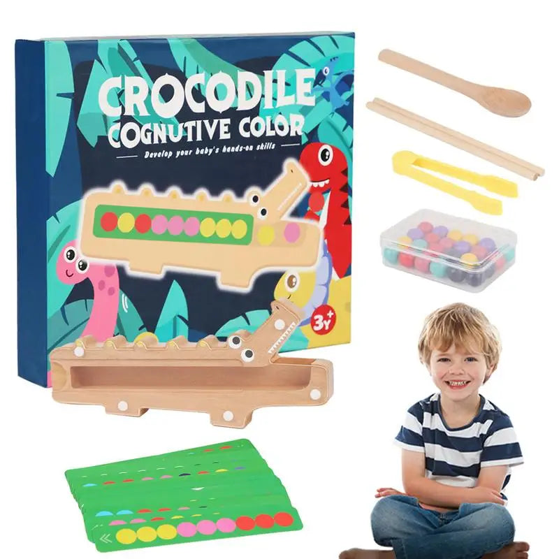 Crocodile Colour Game™ - Krokodille farvefest - Farvespil | Pädagogisches Holzspielzeug von Mein Kleines Baby