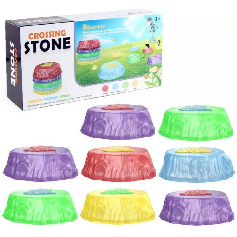 Crossing Stones™ - Hoppe og balancere - Lysende balance-sten 8 Stykker | Pädagogisches Holzspielzeug von Mein Kleines Baby