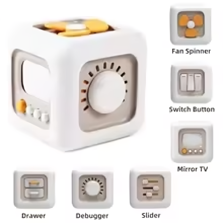 Cube Senses Toy™ - Lernen&Spaß - Cube Sense Spielzeug Beige Würfel | Pädagogisches Holzspielzeug von Mein Kleines Baby