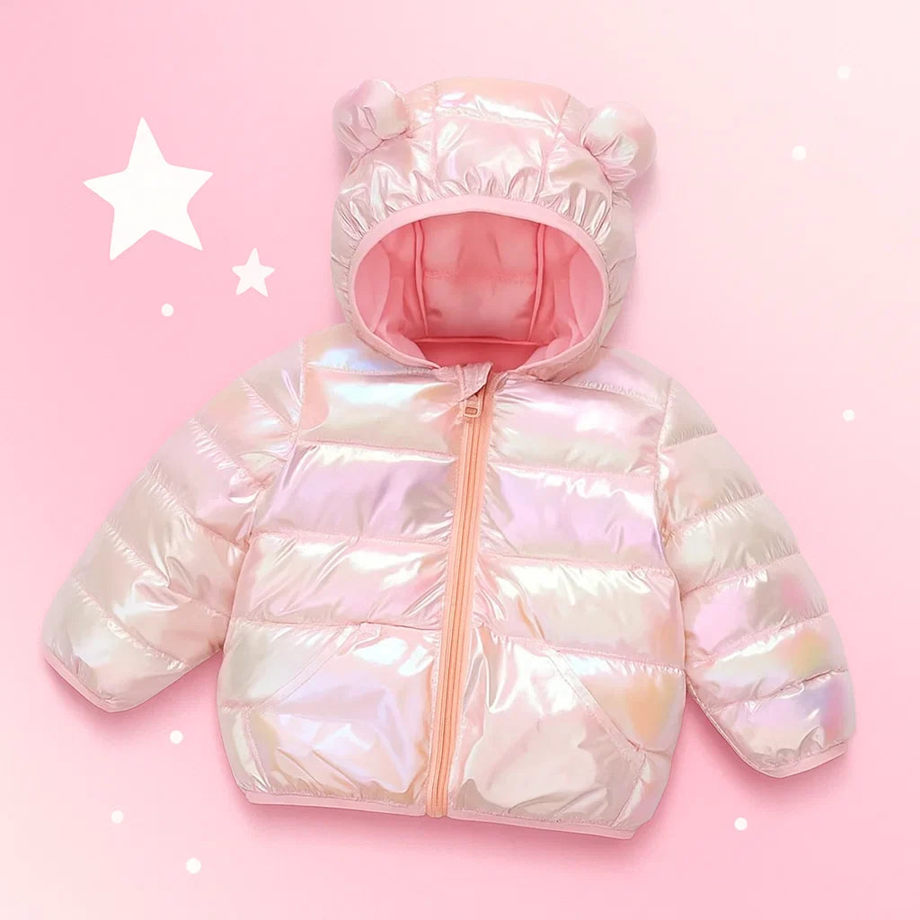 CuddleCoat– Dicke wattierte Jacke mit Bärenkapuze Rosa / 100 (3 Jahre / 40 cm / 50 cm) | Pädagogisches Holzspielzeug von Mein Kleines Baby