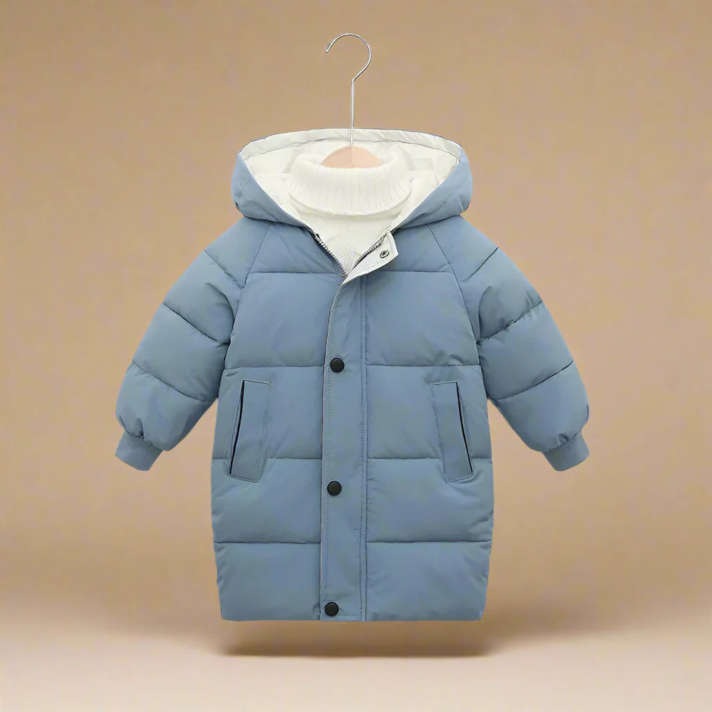 CuddleCoat– Gemütlich&schützend – Winterjacke aus Baumwolle Blau / 100 (3 Jahre / 57 cm / 76 cm) | Pädagogisches Holzspielzeug von Mein Kleines Baby