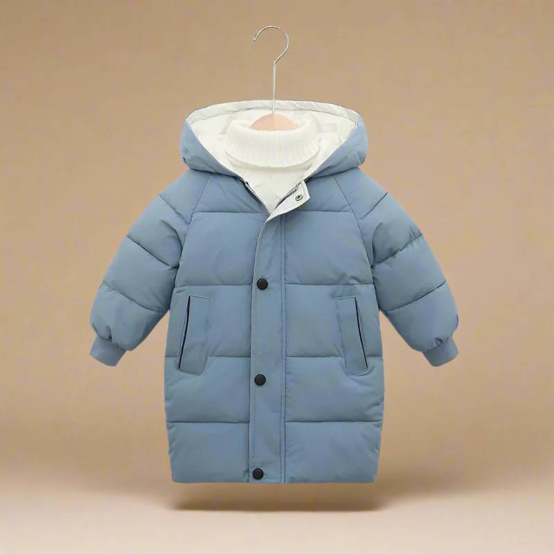 CuddleCoat– Gemütlich&schützend – Winterjacke aus Baumwolle Blau / 100 (3 Jahre / 57 cm / 76 cm) | Pädagogisches Holzspielzeug von Mein Kleines Baby