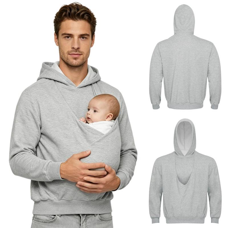CuddleDad – Bequem & praktisch – Herren-Hoodie mit Baby-Tasche Grau / L | Pädagogisches Holzspielzeug CuddleDad – Bequem & praktisch – Herren-Hoodie mit Baby-Tasche Grau / L | Pädagogisches Holzspielzeug von Mein Kleines Baby