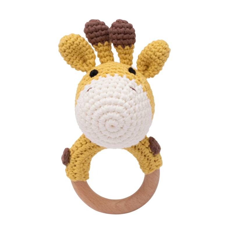CuddleRattle – Weich & Verspielt – Gehäkelte Baby-Rassel mit Holzring Giraffe | Pädagogisches Holzspielzeug CuddleRattle – Weich & Verspielt – Gehäkelte Baby-Rassel mit Holzring Giraffe | Pädagogisches Holzspielzeug von Mein Kleines Baby