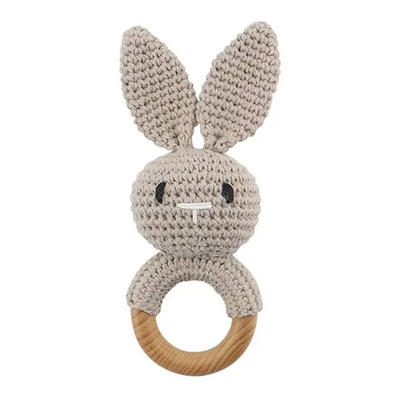 CuddleRattle – Weich & Verspielt – Gehäkelte Baby-Rassel mit Holzring Graues Häschen | Pädagogisches Holzspielzeug CuddleRattle – Weich & Verspielt – Gehäkelte Baby-Rassel mit Holzring Graues Häschen | Pädagogisches Holzspielzeug von Mein Kleines Baby