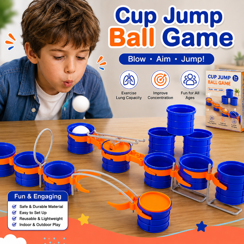 Cup Jump Ball Game – Aktiv & Interaktiv – Puff Ball Gesellschaftsspiel | Pädagogisches Holzspielzeug von Mein Kleines Baby