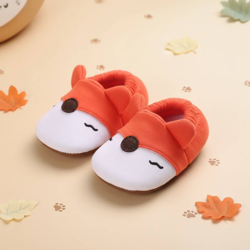 Cute Baby Crib Shoes – Sødt & behageligt – babysko Hvid-orange / 2 (0–6 måneder) | Pädagogisches Holzspielzeug von Mein Kleines Baby