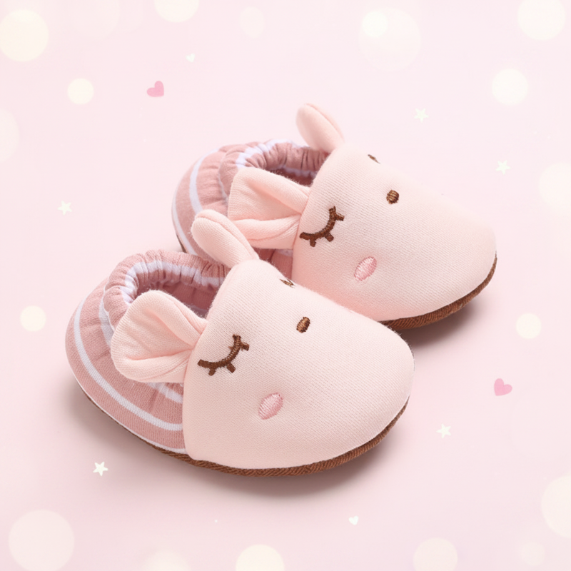 Cute Baby Crib Shoes – Süß & bequem – Babyschuhe Rosa / 3 (6–12 Monate) | Pädagogisches Holzspielzeug von Mein Kleines Baby