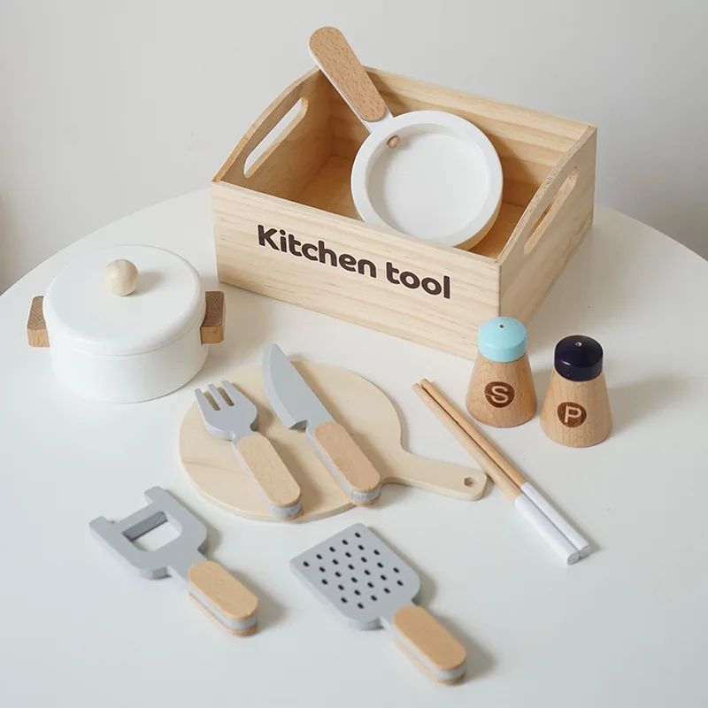 Cutting Play Set™ – Schneiden & Spielzeug - Küchenspielzeug Küchen-Set | Pädagogisches Holzspielzeug von Mein Kleines Baby