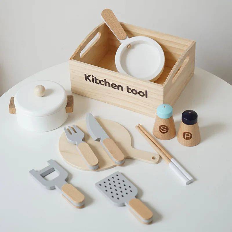 Cutting Play Set™ – Schneiden & Spielzeug - Küchenspielzeug Küchen-Set | Pädagogisches Holzspielzeug von Mein Kleines Baby