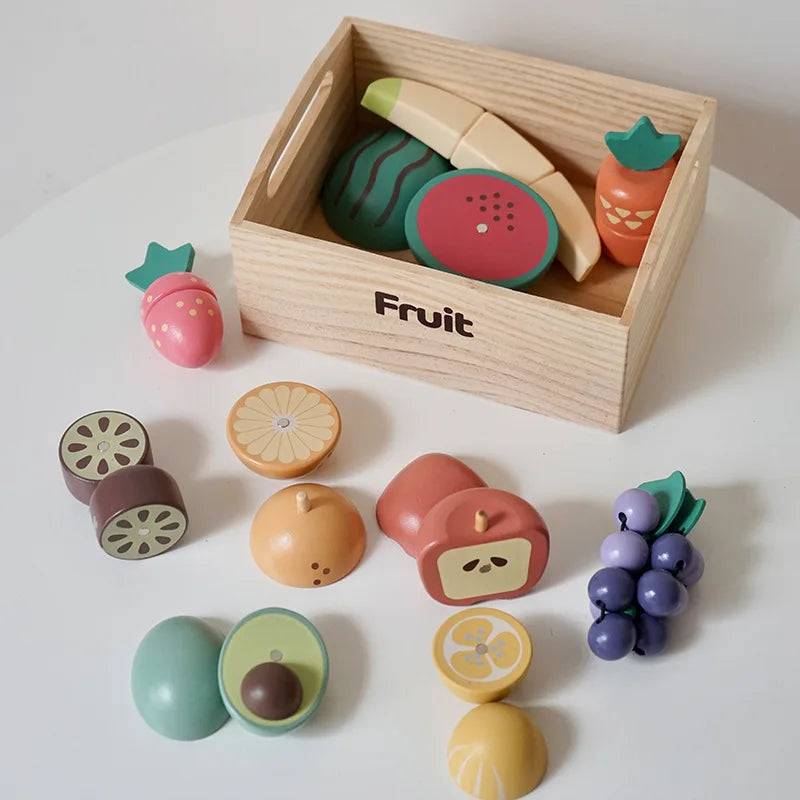 Cutting Play Set™ – Schneiden&Spielzeug - Küchenspielzeug Obst | Pädagogisches Holzspielzeug von Mein Kleines Baby