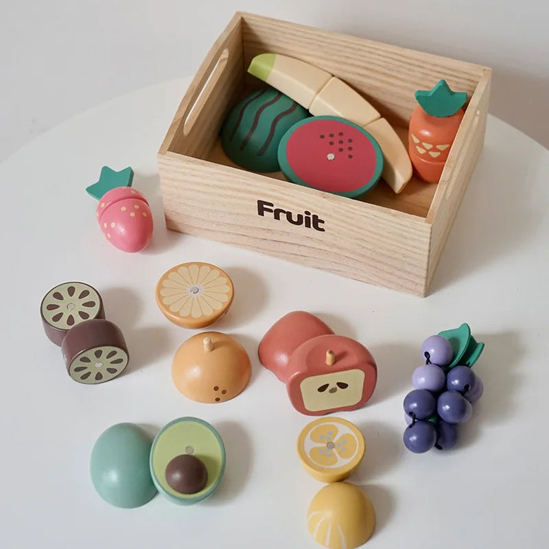 Cutting Play Set™ – Schneiden&Spielzeug - Küchenspielzeug Obst | Pädagogisches Holzspielzeug von Mein Kleines Baby
