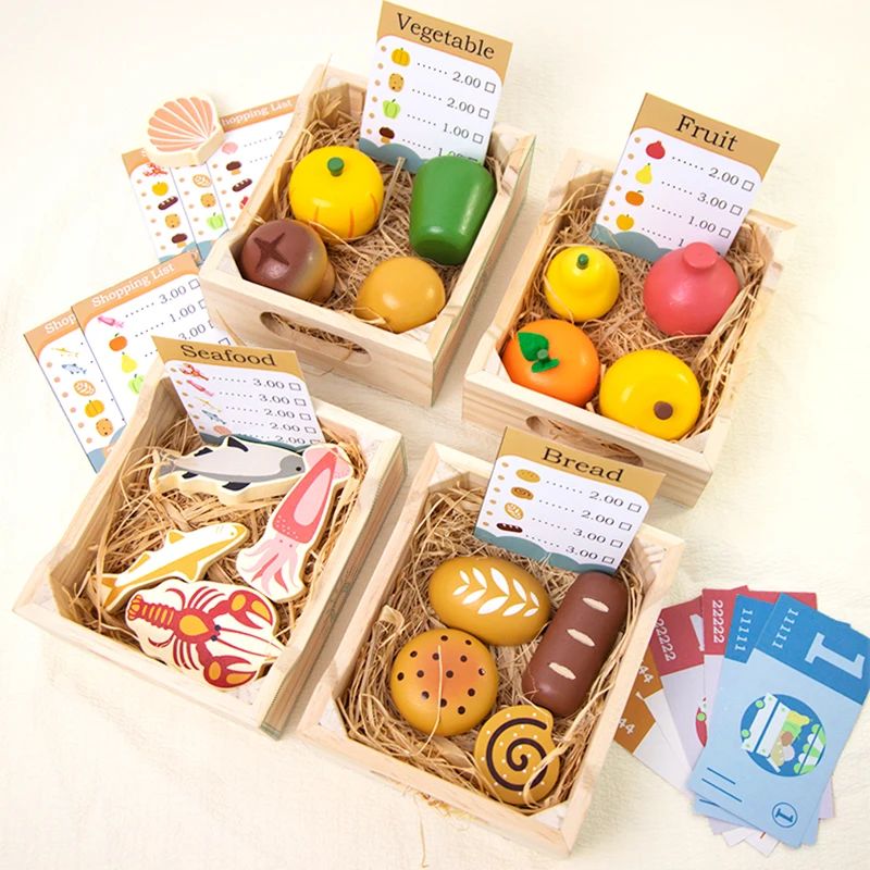Cutting Play Set™ – Schneiden&Spielzeug - Küchenspielzeug Set spielen | Pädagogisches Holzspielzeug von Mein Kleines Baby