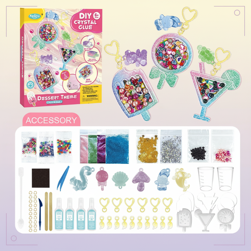 DIY Crystal Keychain Kit– Kreativ&Verspielt– Bastelset für Schlüsselanhänger Dessert A – Umfangreich | Pädagogisches Holzspielzeug von Mein Kleines Baby