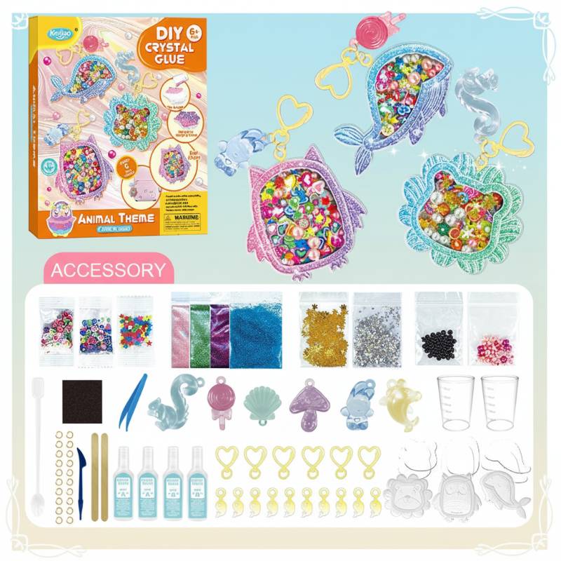 DIY Crystal Keychain Kit– Kreativ&Verspielt– Bastelset für Schlüsselanhänger Tiere – Ausführlich | Pädagogisches Holzspielzeug von Mein Kleines Baby