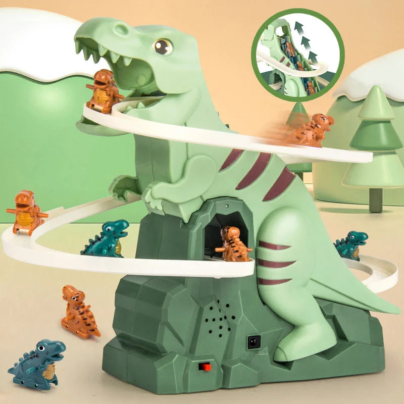 Dino Slide™ – Mini-Achterbahn-Spaß - Dino-Rutsche | Pädagogisches Holzspielzeug von Mein Kleines Baby