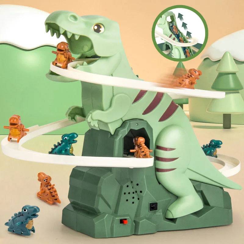 Dino Slide™ – Mini-Achterbahn-Spaß - Dino-Rutsche | Pädagogisches Holzspielzeug von Mein Kleines Baby