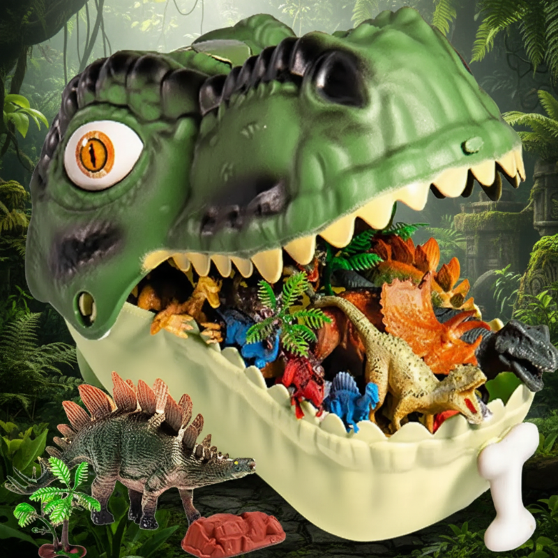 DinoWorld – Kreativ & Realistisch – Dino-Kopf-Spielset | Pädagogisches Holzspielzeug von Mein Kleines Baby