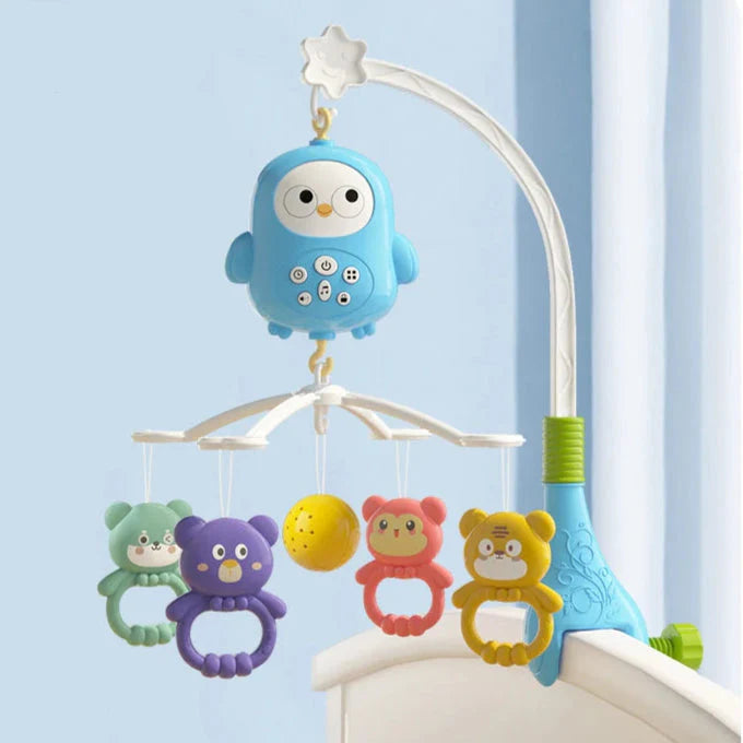 Dream Owl™ - Musikalisch&sanft - Box Mobile Blau | Pädagogisches Holzspielzeug von Mein Kleines Baby