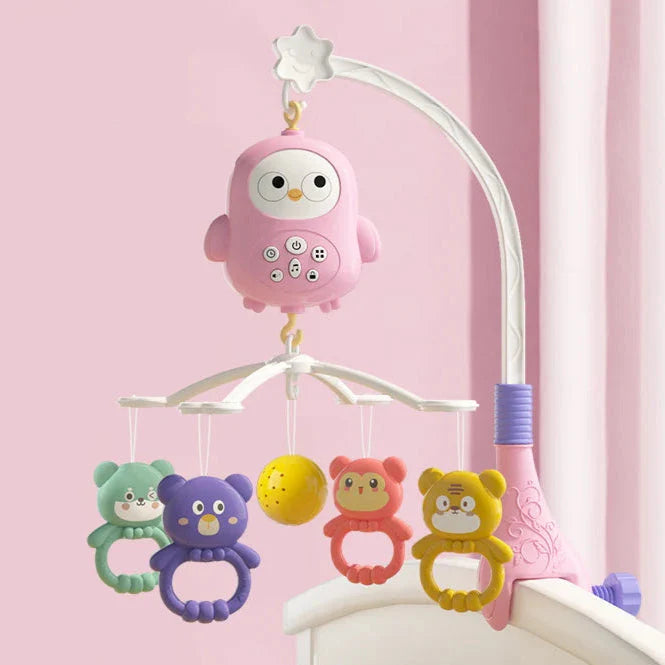 Dream Owl™ - Musikalisch&sanft - Box Mobile Rosa | Pädagogisches Holzspielzeug von Mein Kleines Baby