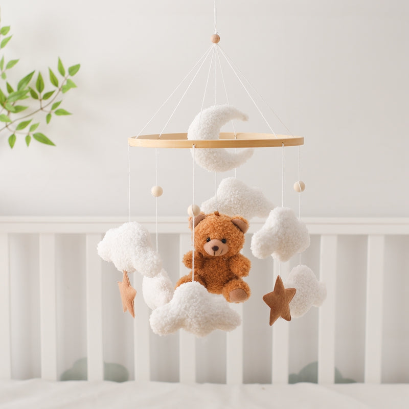 DreamBear– Beruhigend&Sanft– Babymobil für Laufstall und Wiege Braun | Pädagogisches Holzspielzeug von Mein Kleines Baby