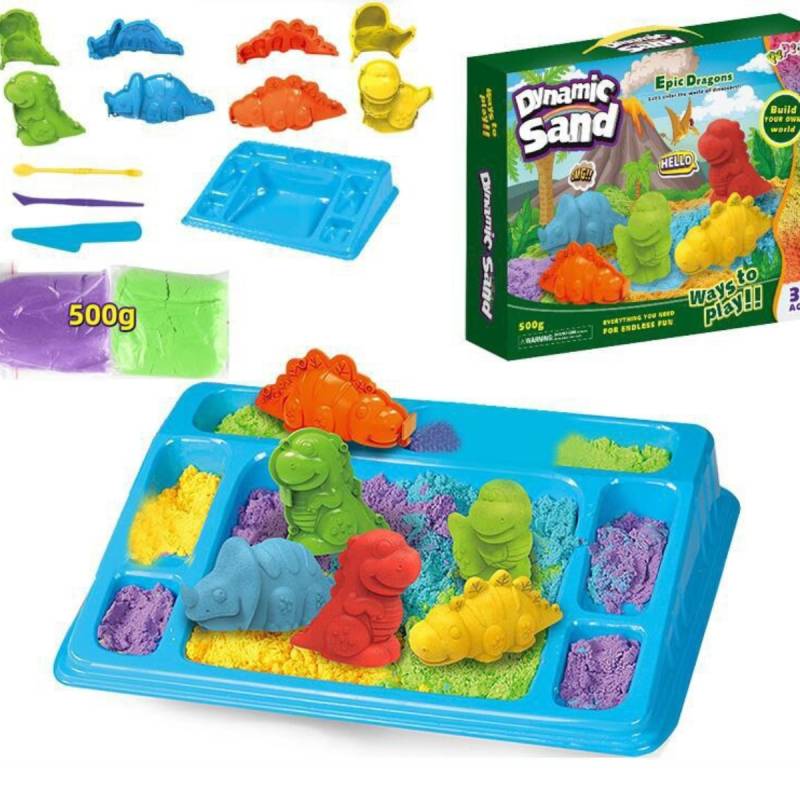 Dynamic Sand™ - Viel Spaß beim Spielen und Gestalten mit Sand! - Formbarer Sand Dinosaurier | Pädagogisches Holzspielzeug von Mein Kleines Baby