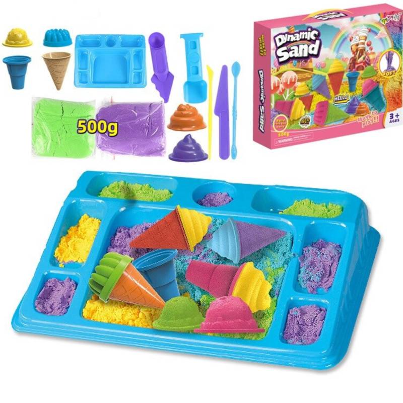 Dynamic Sand™ - Viel Spaß beim Spielen und Gestalten mit Sand! - Formbarer Sand Eiscreme | Pädagogisches Holzspielzeug von Mein Kleines Baby