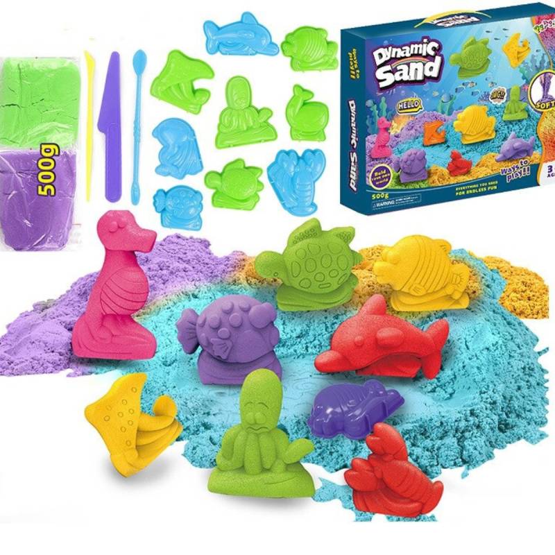 Dynamic Sand™ - Viel Spaß beim Spielen und Gestalten mit Sand! - Formbarer Sand Meerestiere | Pädagogisches Holzspielzeug von Mein Kleines Baby
