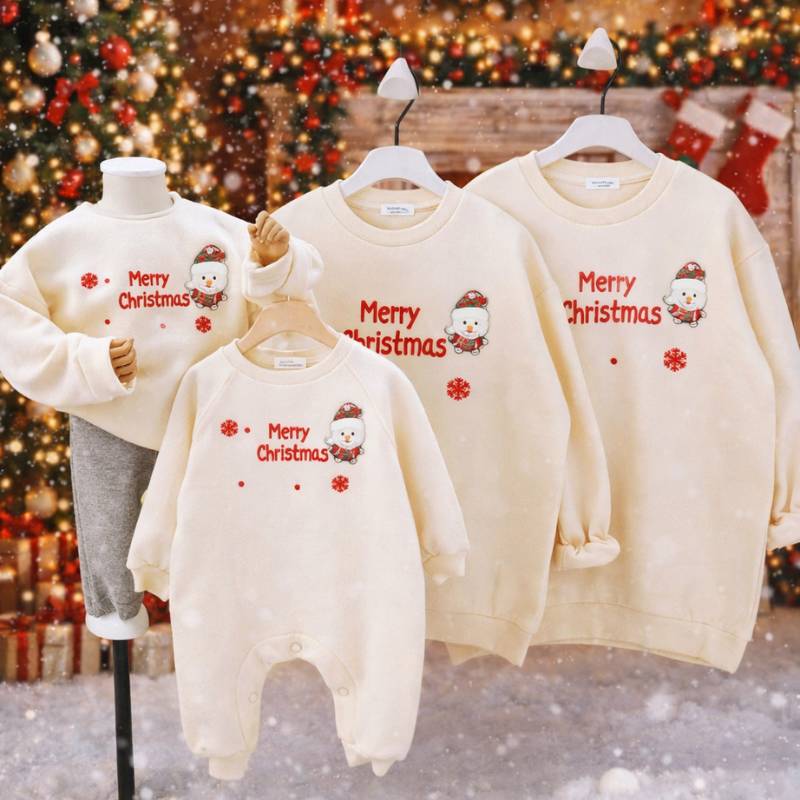FamXmas– Weihnachts-Strampler&Pullover für die ganze Familie Beige / 80 (12 Monate) - Brechen | Pädagogisches Holzspielzeug von Mein Kleines Baby