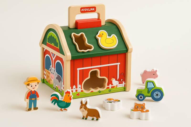 Farm Sort™ – Mal- und Formspaß - Bauernhof-Sortierspiel aus Holz | Pädagogisches Holzspielzeug von Mein Kleines Baby