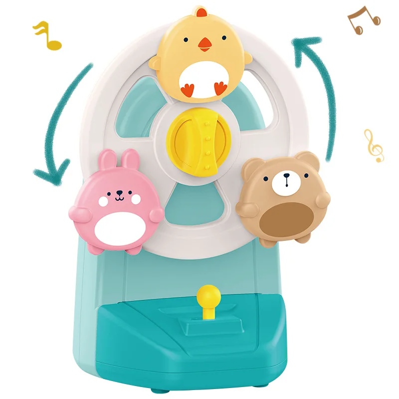 Ferris Wheel Music™ - Animal Fun Spieluhr -  Spielzeug-Tiere Riesenrad Blau | Pädagogisches Holzspielzeug von Mein Kleines Baby