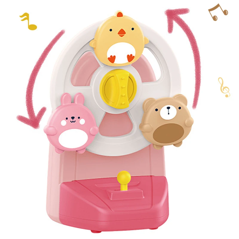 Ferris Wheel Music™ - Animal Fun Spieluhr -  Spielzeug-Tiere Riesenrad Rosa | Pädagogisches Holzspielzeug von Mein Kleines Baby
