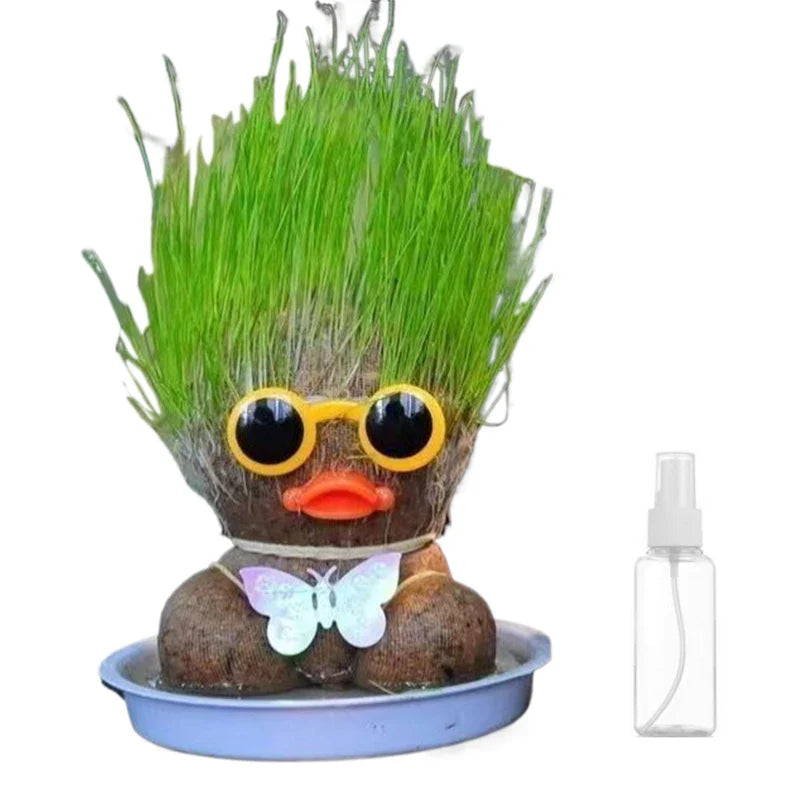 Figure Plants™ - Lernen Sie, wie man Pflanzen pflegt - Dekopflanzen Grasgrüne Ente (inkl. Wasserspray) | Pädagogisches Holzspielzeug von Mein Kleines Baby