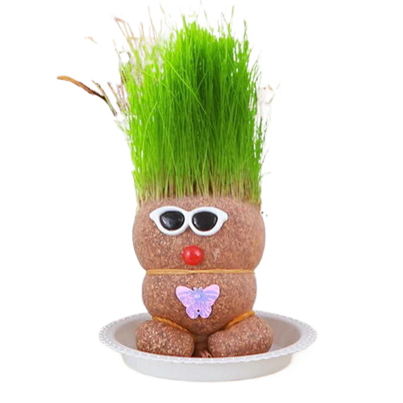 Figure Plants™ - Lernen Sie, wie man Pflanzen pflegt - Dekopflanzen Grasgrüner Punk | Pädagogisches Holzspielzeug von Mein Kleines Baby