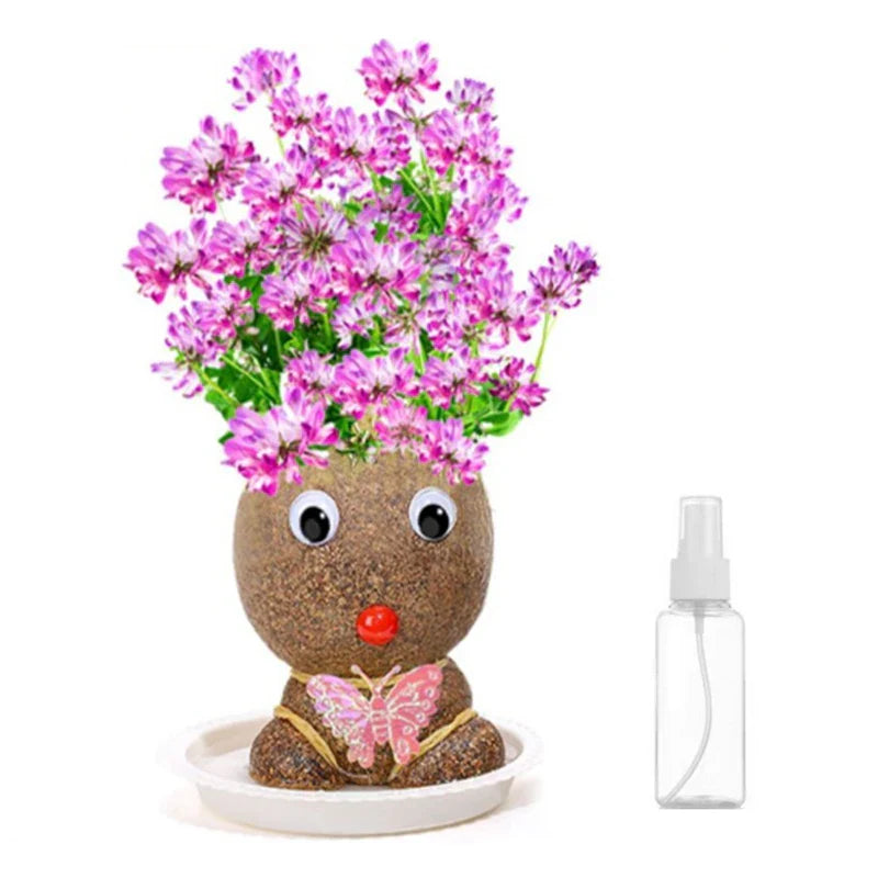 Figure Plants™ - Lernen Sie, wie man Pflanzen pflegt - Dekopflanzen Rosa Blumenmädchen (inkl. Wasserspray) | Pädagogisches Holzspielzeug von Mein Kleines Baby