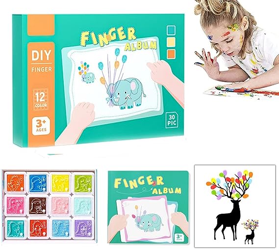 Finger Album™ - Unbeschwertes kreatives Spiel - Fingerfarben | Pädagogisches Holzspielzeug von Mein Kleines Baby