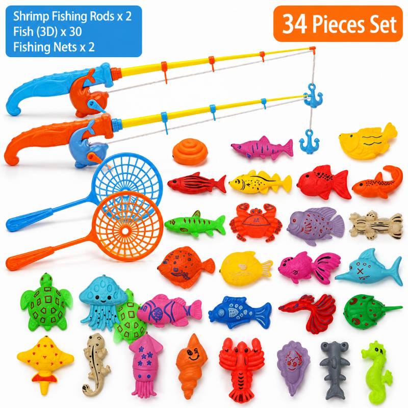 Fishing Game – Lernen & Entdecken - Magnetisches Fischspiel Satz von 30 | Pädagogisches Holzspielzeug Fishing Game – Lernen & Entdecken - Magnetisches Fischspiel Satz von 30 | Pädagogisches Holzspielzeug von Mein Kleines Baby