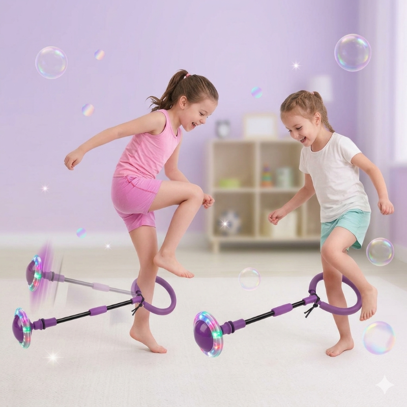 Flash Wheel Skip Ball – Aktiv & Energiegeladen – Springball für ein Bein | Pädagogisches Holzspielzeug von Mein Kleines Baby