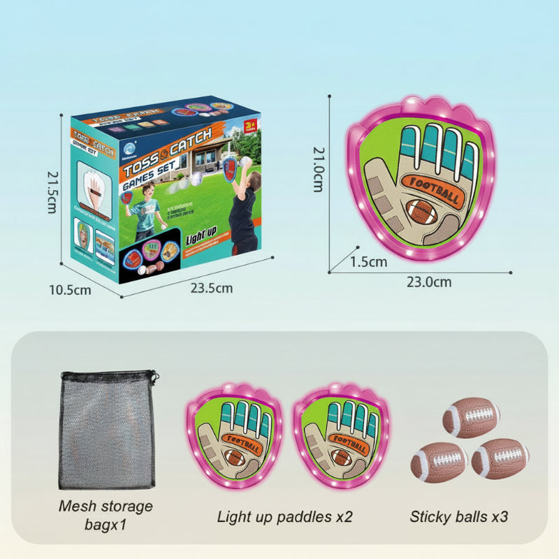 FlexiCatch– Weich&verspielt– Sticky Sportbälle Rugby / Rosa / 3 | Pädagogisches Holzspielzeug von Mein Kleines Baby