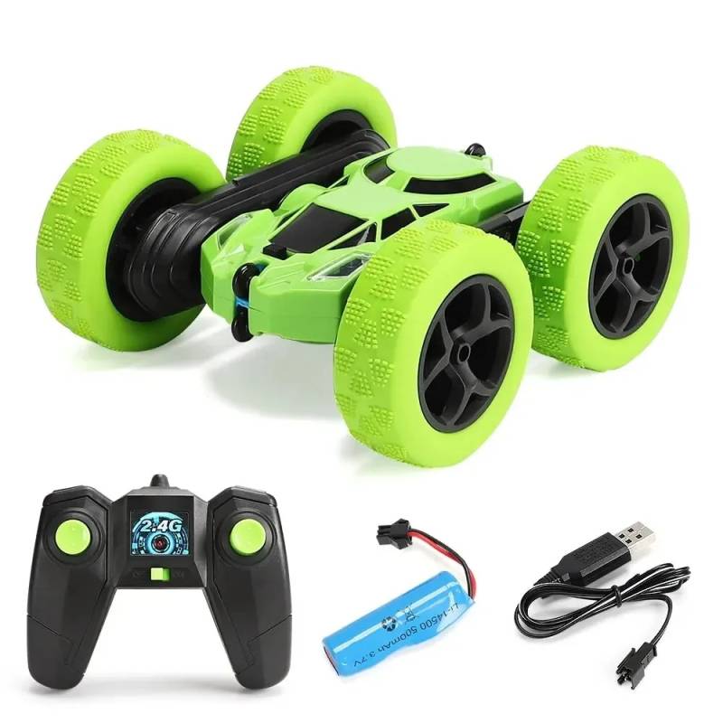 Flip Xtreme Auto™ – Rollen en Racen – RC Stunt Auto Grün | Pädagogisches Holzspielzeug von Mein Kleines Baby