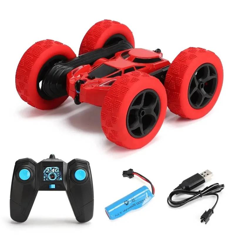 Flip Xtreme Auto™ – Rollen en Racen – RC Stunt Auto Rot | Pädagogisches Holzspielzeug von Mein Kleines Baby