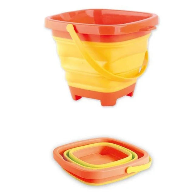 Foldable Bucket™ - Faltbarer Urlaubsspaß - Faltbarer Eimer Gelb | Pädagogisches Holzspielzeug von Mein Kleines Baby