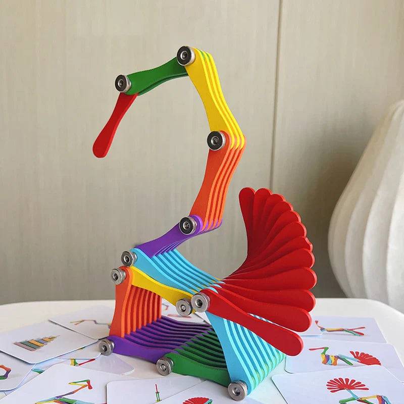 Folding Brain Toy™ – Denken und Spielen – Faltpuzzle aus Holz | Pädagogisches Holzspielzeug von Mein Kleines Baby