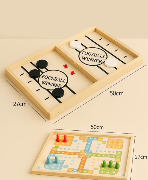 Foosball™ - Einfacher Aufbau - Brettspiel aus Holz Groß + Ärgern Sie sich nicht | Pädagogisches Holzspielzeug von Mein Kleines Baby