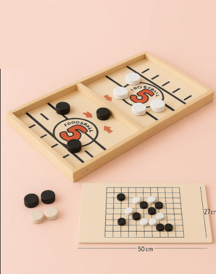 Foosball™ - Einfacher Aufbau - Brettspiel aus Holz Groß + Dame | Pädagogisches Holzspielzeug von Mein Kleines Baby