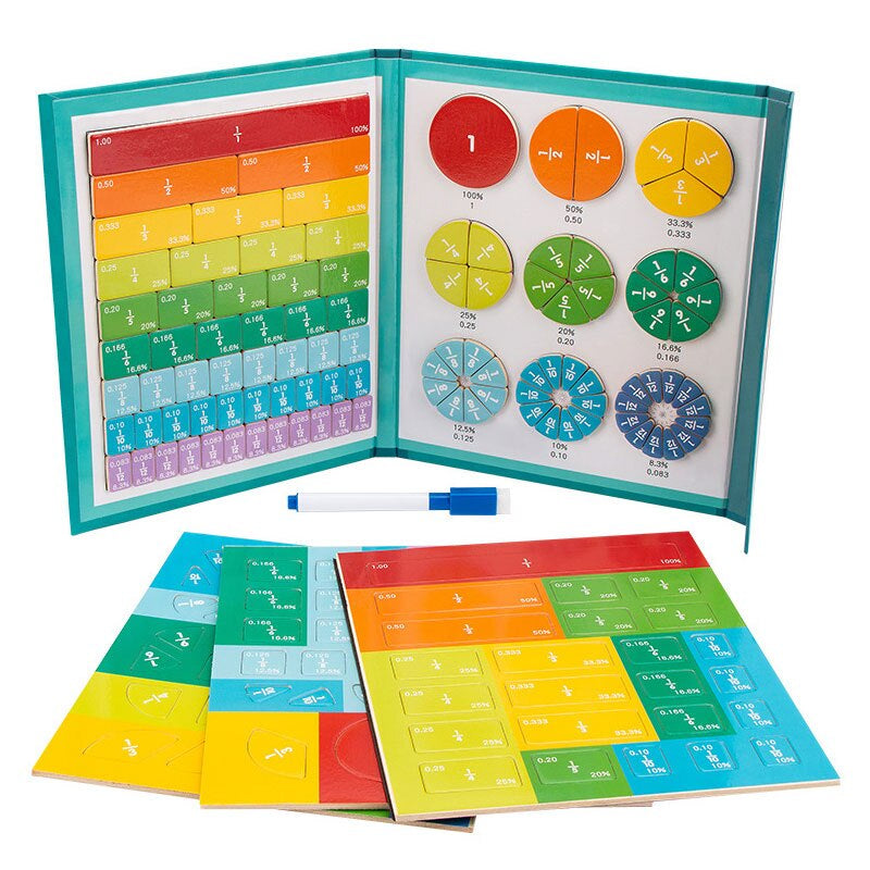 FractionsTeacher™ - Lernen durch Spielen! - Brüche-Buch | Pädagogisches Holzspielzeug von Mein Kleines Baby