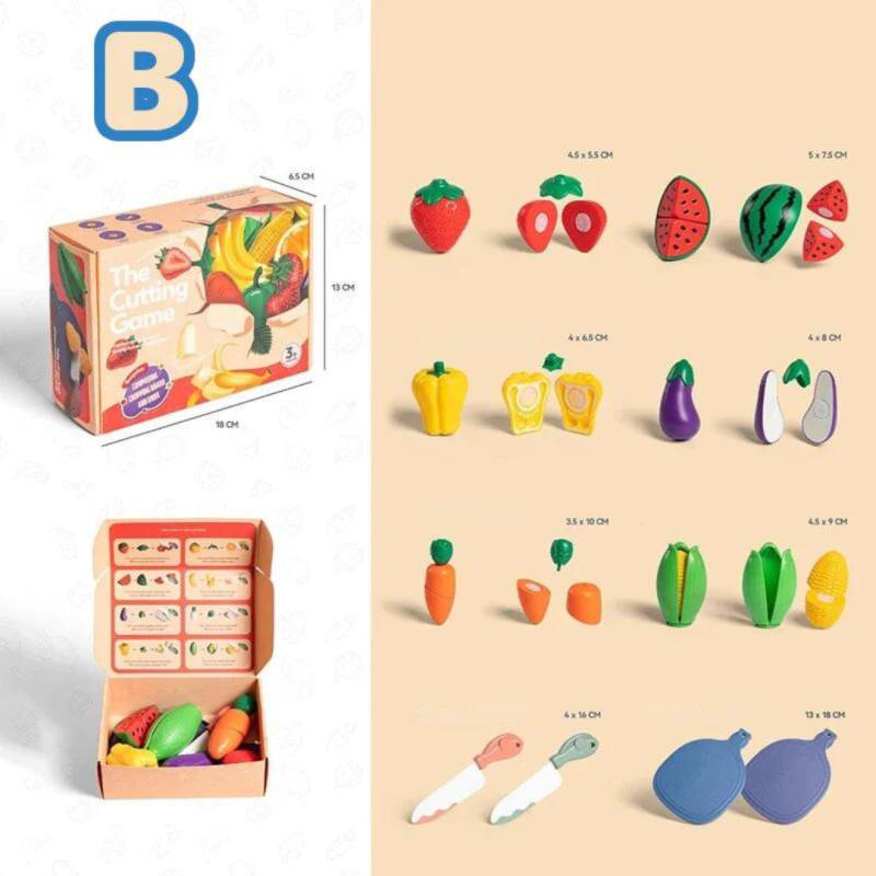 Fruitigo– Lernen&Spielen– Montessori Obstschneideset B | Pädagogisches Holzspielzeug von Mein Kleines Baby
