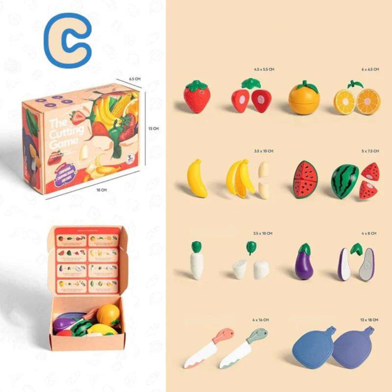 Fruitigo– Lernen&Spielen– Montessori Obstschneideset C | Pädagogisches Holzspielzeug von Mein Kleines Baby